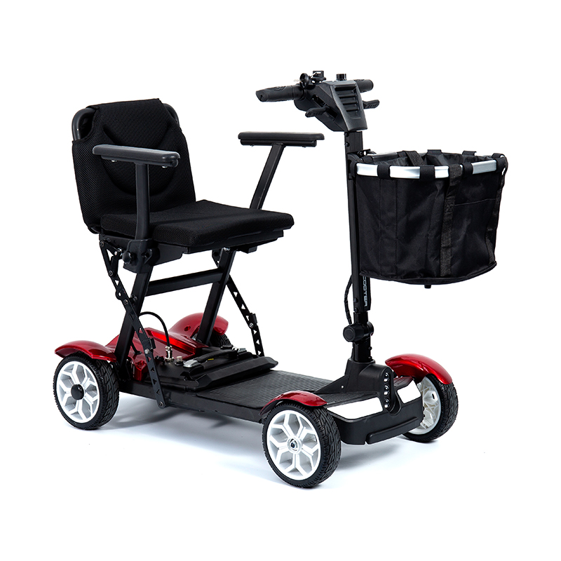 YL-211 4-kolesová turistická elektrická kolobežka pre seniorov s LED svetlometom, košíkom
